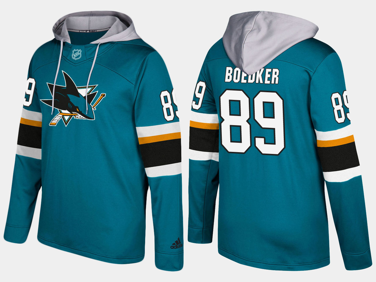 NHL Men San Jose sharks #89 mikkel boedker blue hoodie->san jose sharks->NHL Jersey